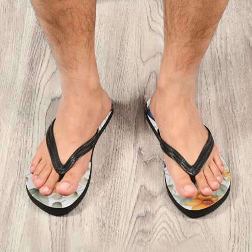 Mens Flip Flops Butterfly FlowerSandal Flip Flops for Women Summer Beach Slipper 214B27954