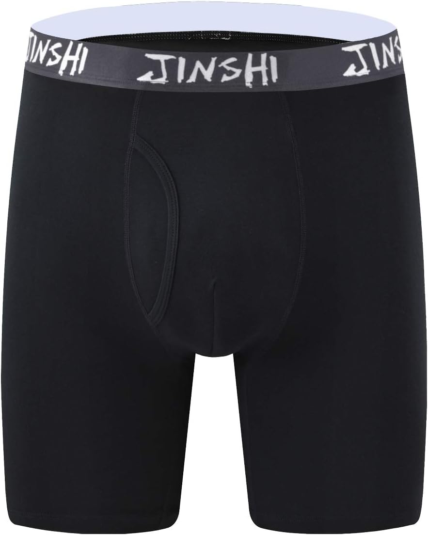 JINSHI Men's Underwear Boxer Briefs Long Leg Underpants 3Pack Soft Comfy - Image 3