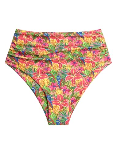 Image of ZAFUL Women High Waisted Bikini Bottoms Ruched Swimsuit Bottom Tummy Control Bathing Suit Bottoms