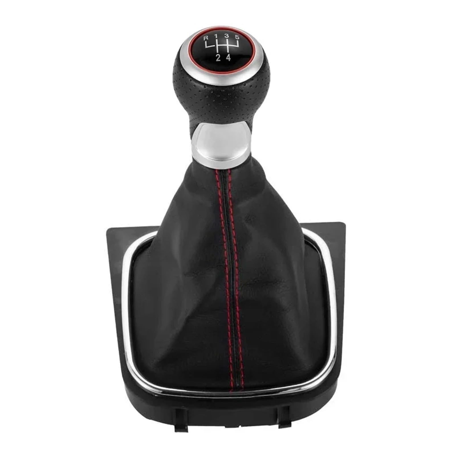 Rbevcrr Car Shift Lever Knob for VW for Golf 5 MK5 for Rabbit for Jetta 2004-2009 for Jetta MK6 2010-2014 5 6 Speed Gear Shift Knob with Gaiter Boot Cover Stick Shifter Pen(Red Line 5 Speed)