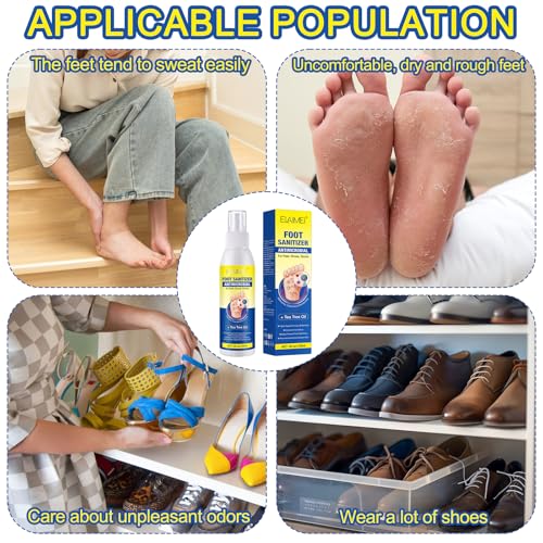 Spray Para Pies, Spray Para El Olor De Pie s Con Aceite De áRbol De Té, Desodorante pies spray, Protege Contra Los Olores Desagradables, Refresca Los Pies, 120ml - imagen 7