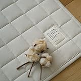 cucan オーガニックコットン100％ 洗える ラグ オーガニックコットン キルト 90×130cm グレージュ オールシーズン 洗えるラグ 北欧 ラグマット 韓国ラグ おしゃれ 敏感肌 赤ちゃん ベビー 子供 クーカン