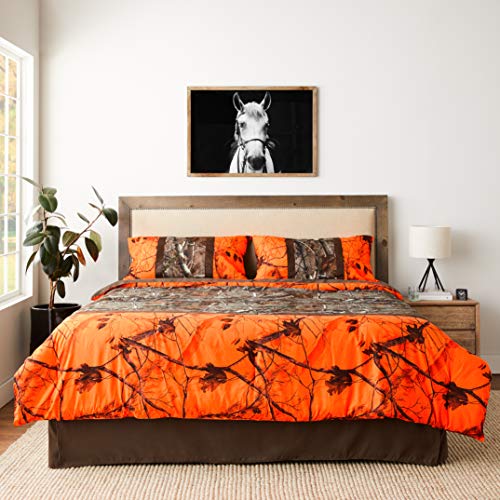 Carstens Realtree Camo Ap Blaze 4 Piece Comforter Bedding Set, King #TOP5