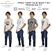Weatherproof Vintage Boys' 4 Pack Variety Super Soft Stretchable Tee Short Sleeve Graphic T-Shirt, Oatmeal Collection Set, Large