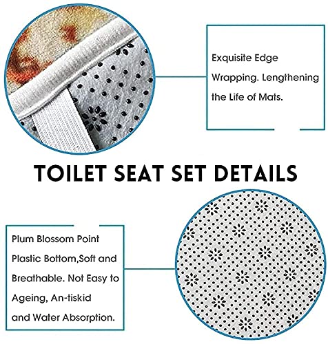 Artsocket 4Pc Floral Shower Curtain Sets With Rugs, Bathroom Curtains Shower With Non-Slip Rug,Toilet Lid Cover, Bath Mat And 12 Hooks 72X72Inch #TOP5