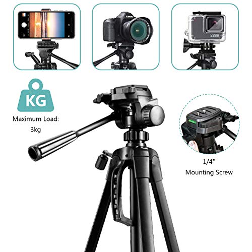 zetongARVIEMI Zetong Dreibein-Ständer, 139,7 cm, ausziehbares Mini-Handy-Stativ mit tragbarer Tasche, Bluetooth… – Bild 4