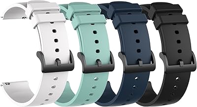 Watch Bands Compatible for Motorola Moto Watch 100/ Moto 360 3rd Gen Smartwatch Bands, Silicone Wristbands Replacement Band Strap Bracelet for Motorola Moto Watch 100/ Moto 360 3rd Gen Smart Watch (4 Colors A)