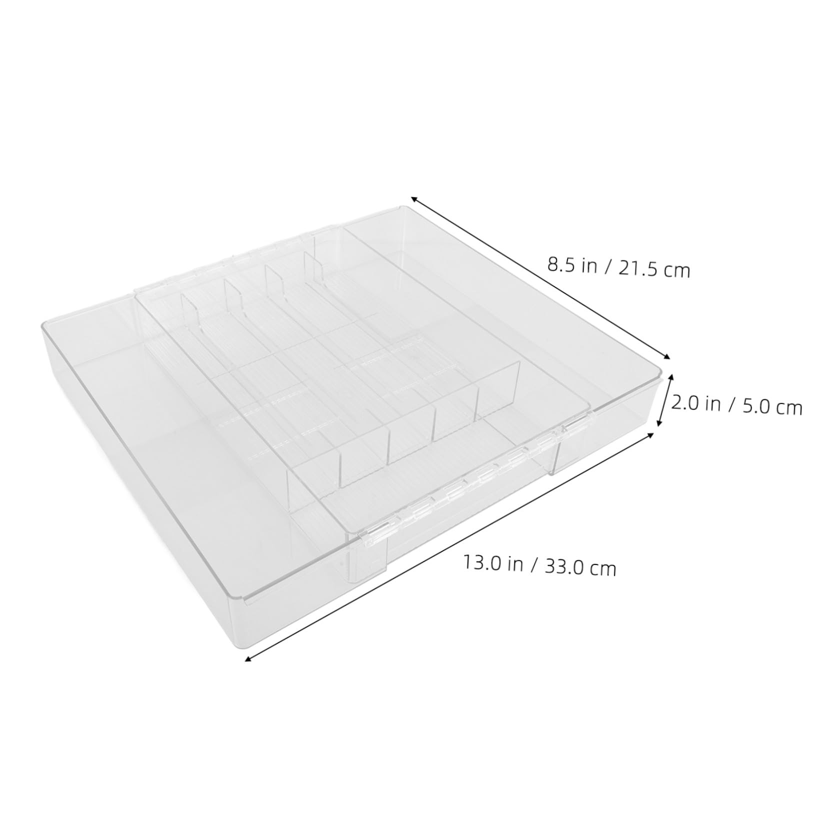 Acryl Utensilien Organizer mit Ausziehbarem Besteckkasten und Mehreren Fächern für Küchen und Schubladenaufbewahrung Robust und Vielseitig Einsetzbar