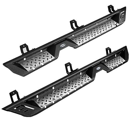 Hooke Road Wrangler JL Running Boards 4 Doors, Drop Side Step Bars for 2018-2025 Jeep Wrangler JL Unlimited 4-Door Rubicon Sahara 4xe All JLU Models