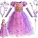 MKAKYES Costume da Principessa Rapunzel per Bambina, Vestito Rapunzel Bambina,...