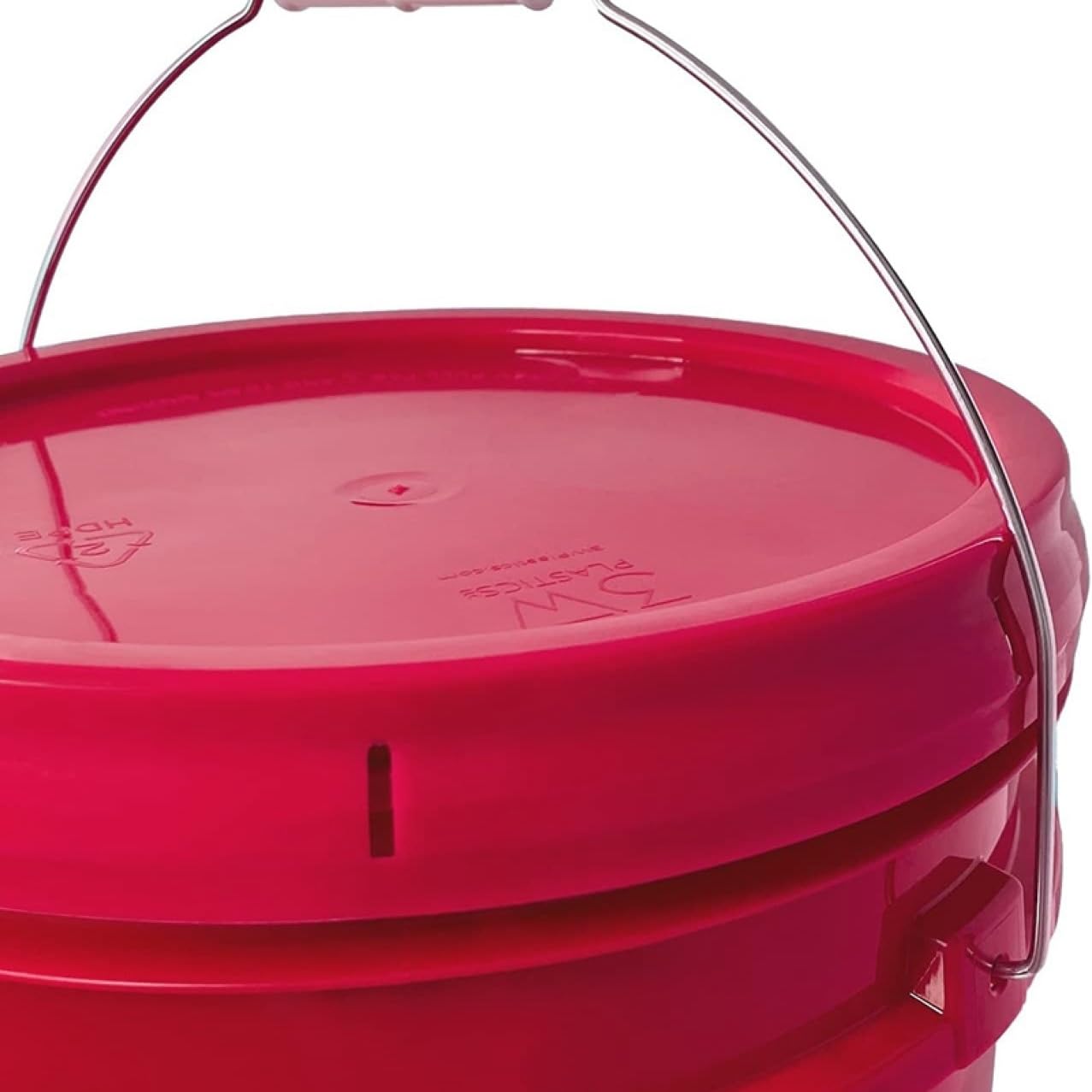 Amazon｜BSYU 5ガロン プラスチックバケツ密閉蓋付き食品用バケツ Red