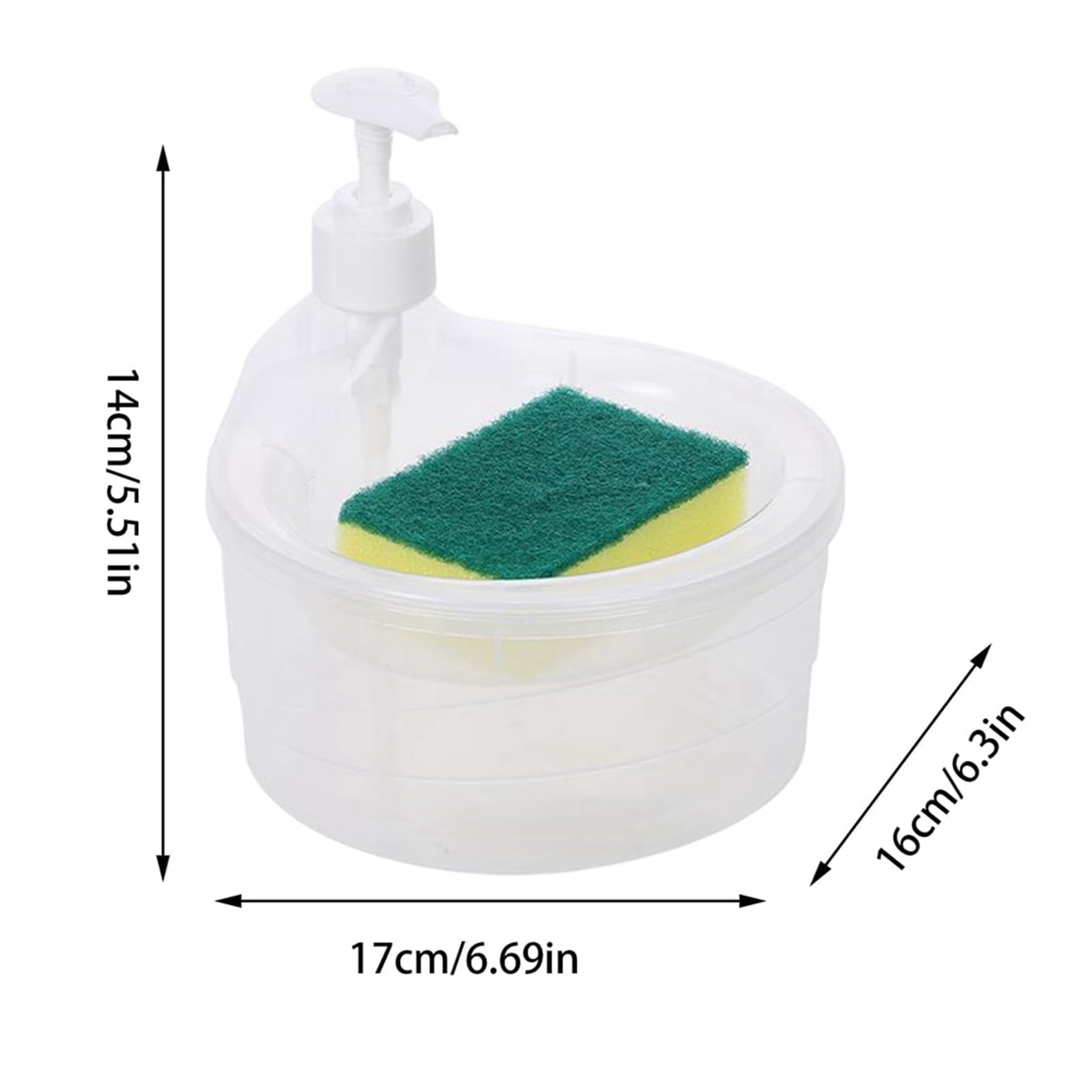 Dispenser di Sapone Liquido per Lavaggio Piatti 8 Pezzi 2 in 1 per con Organizer Porta Spugna