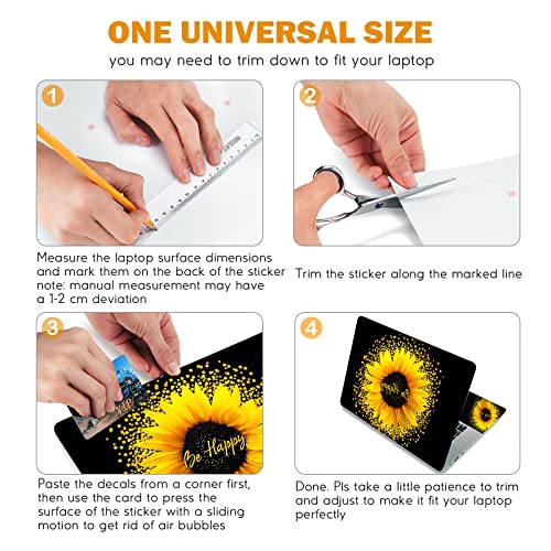 Image of DINKY Laptop Skin Sticker Decal, 12 inch 13 inch 13.3 inch 14 inch 15 inch 15.4 inch 15.6 inch Laptop Universal Reusable Vinyl Skin Stickers Cover Art Decal Notebook PC Personalized Protector-Sunflower