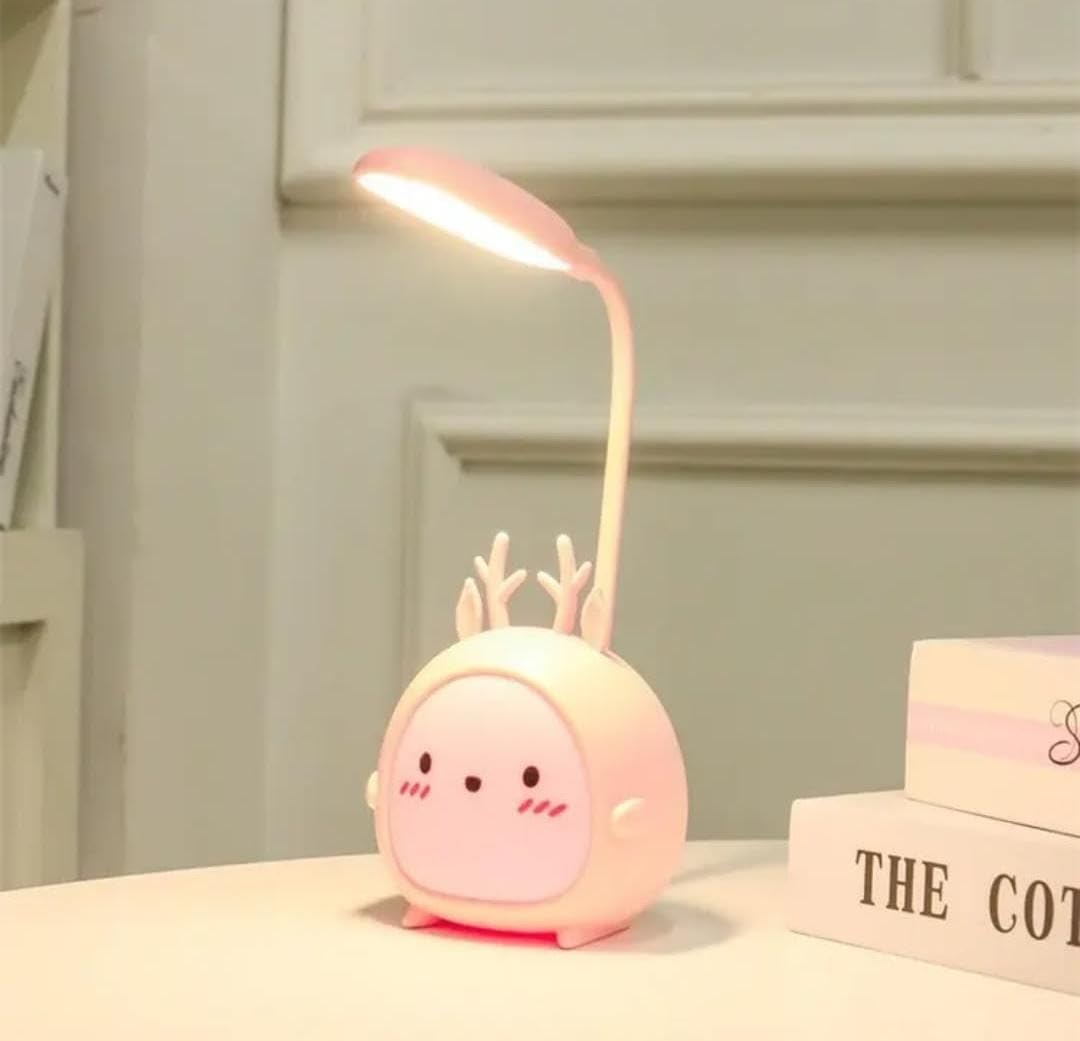 Cute LED Desk Lamp, Adjustable Gooseneck, Pastel Colours, USB Powered,Cute Cartoon Lamp, Decorative Kids Room, Eye Porotection Dimmable Light, Adjustable Neck, Touch Control (Cute mini Pink)-image-26
