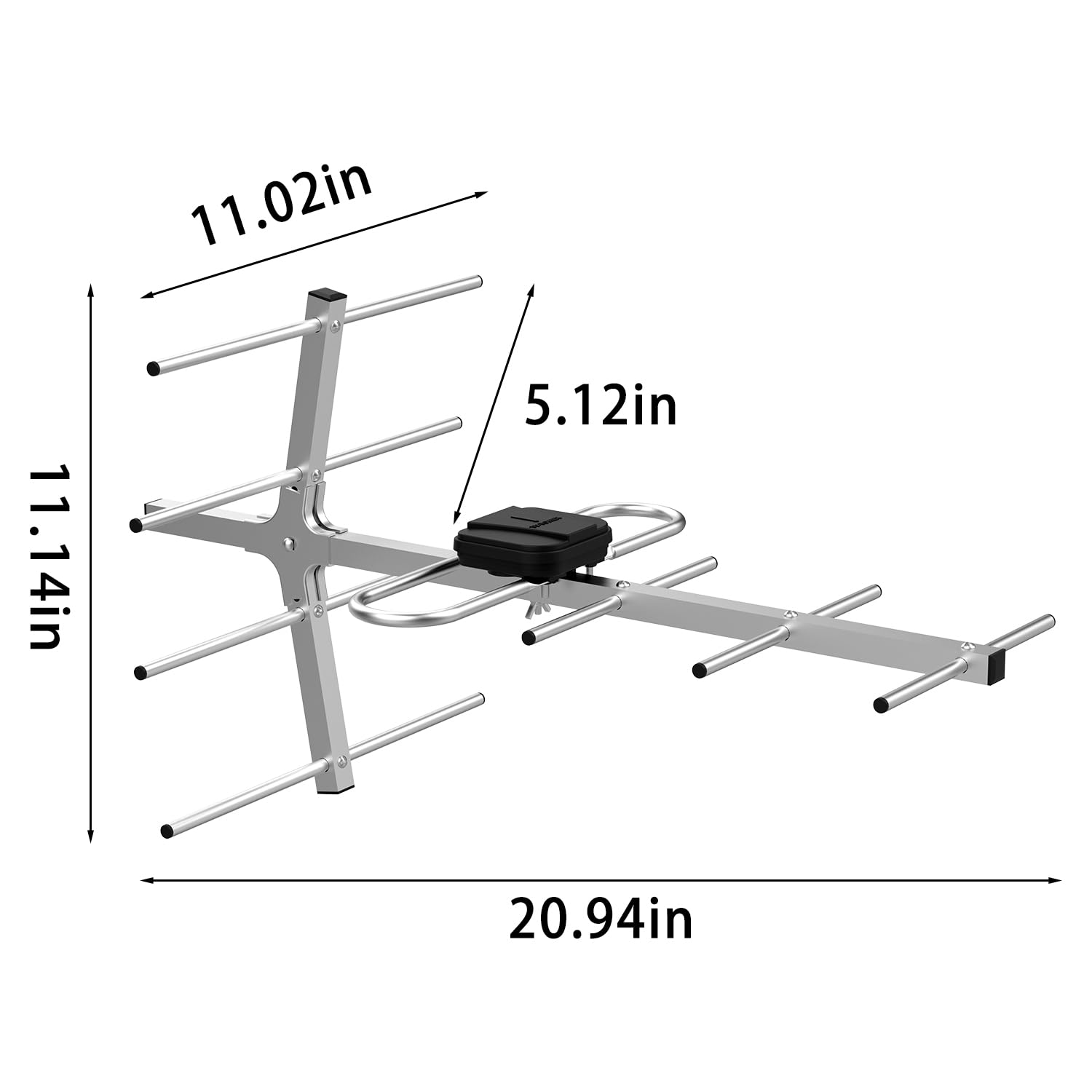 Antena digital HDTV para exteriores, antena Yagi Satellite HD TV, rotación direccional de 360 grados y largo alcance con UHF/VHF (AP037-01-US)