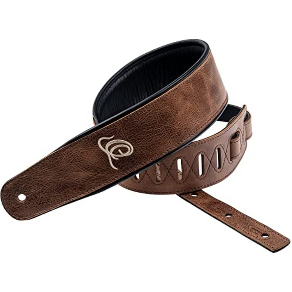 Ortega Guitars Adjustable Guitar Strap, Acoustic Guitar / Bass, Electric Guitar / Bass, Classic Series, Genuine Leather