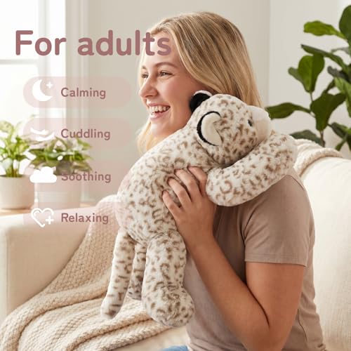 Image of Niuniu Daddy 20 inch | 3.3 Pound Weighted Snow Leopard Stuffed Animal Plushie for Adults & Kids, Large Weighted Lap Pillow for Comfort, Soft Sensory Stuffy Toy as Gift for Birthday