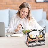 BORMELUN Clear Lunch Bag Transparent See Through Lunch Box for Kids,Double tote Black Stadium Approved - Image 7