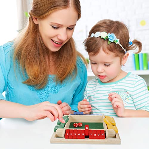 Shut The Box juego de mesa de dados de madera miniatura 5