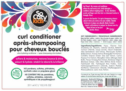 Image of SO COZY Curl Conditioner | For Kids Hair | Softens, Restores Bounce and Shine | No Parabens, Sulfates, Synthetic Colors or Dyes, Sweet-Creme, 10.5 Fl Oz (Pack of 12)
