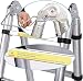 Meditool 5M Escalera Plegable Aluminio,2,5M+2,5M Escalera Telescópica, Escalera Plegable Portátil,16 Escalones Antideslizantes,Soporta...
