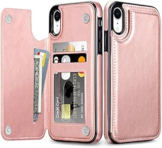 Coolden for iPhone XR Case Shockproof Case for iPhone XR Wallet Case Cover with Card Holder Slot Flip Folio Soft PU Leather Magnetic Closure Protective Case Cover for iPhone XR 6.1 inch (Rose Gold)
