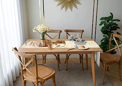 Runner Tavola Moderno in Lino Runner da Tavola Boho Morandi Astratto Lino Antiscivolo Tovaglia Doppio Strato per Banquet, Tavolo da Pranzo, Ristorante, Compleanni e Matrimoni 33 cm x 183 cm - immagine 4