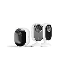 Arlo Pro 5 Telecamera WiFi Esterno Senza Fili, Sensore Di Movimento, Prova Inclusa Secure, 1 Telecamera, Bianche & Essential 2 Indoor Telecamera per Cani, Bambini 2K, 2 Telecamere, Bianche