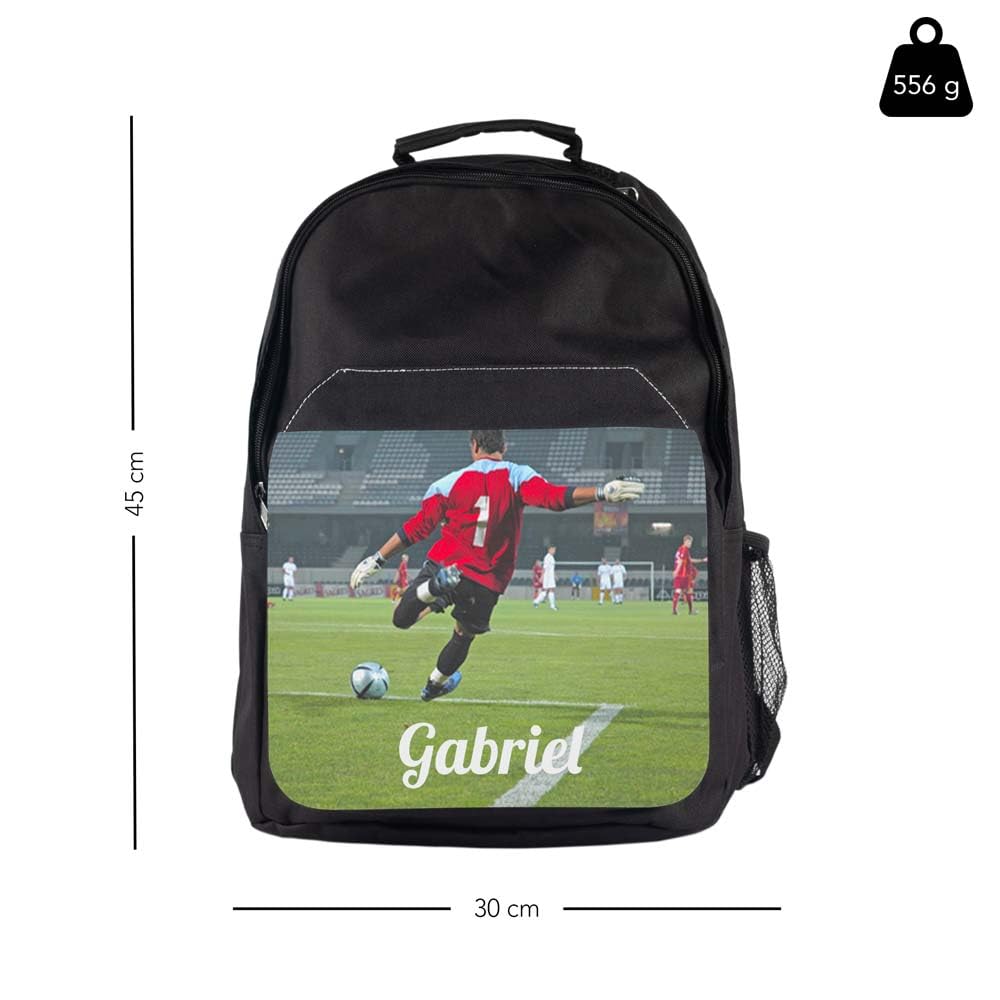 Ocadeau Mochila negra personalizada con foto - Solapa delantera impresa en esta mochila infantil textil negra - Mochila escolar infantil con personalización de foto
