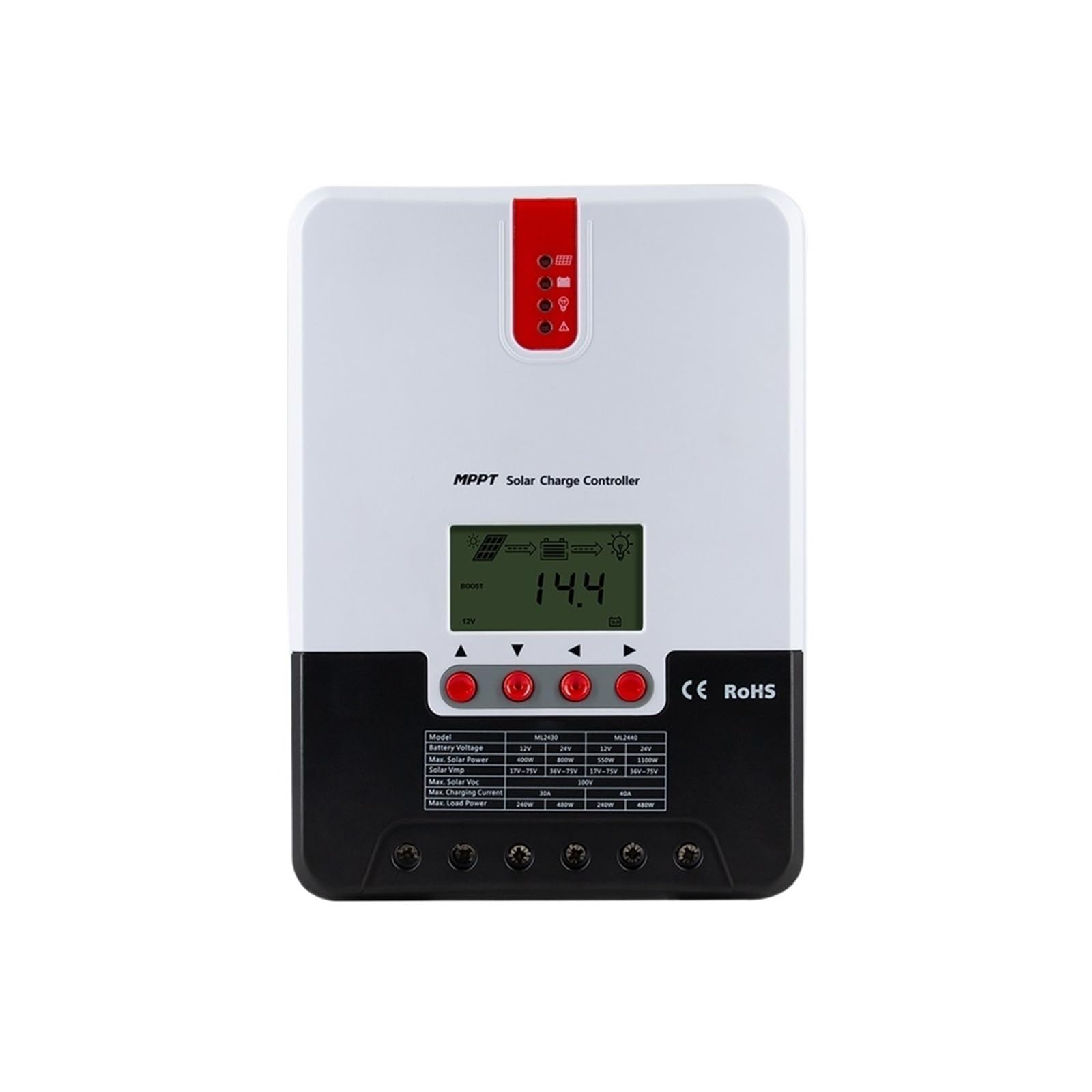 MNEXQML MPPT Solar Charge Controller 30A 40A 12V 24V Automatic LCD Display Solar Charger Lithium Lead Acid Gel AGM for Solar Panel Max 100V(30A)