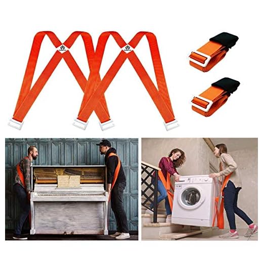 Kingmax Moving Straps, 2-Person Lifting and Moving System - Easily Move, Lift, Carry Furniture, Appliances, Mattresses, Heavy Object Without Back Pain. Great Tool for Moving Supplies (Orange)