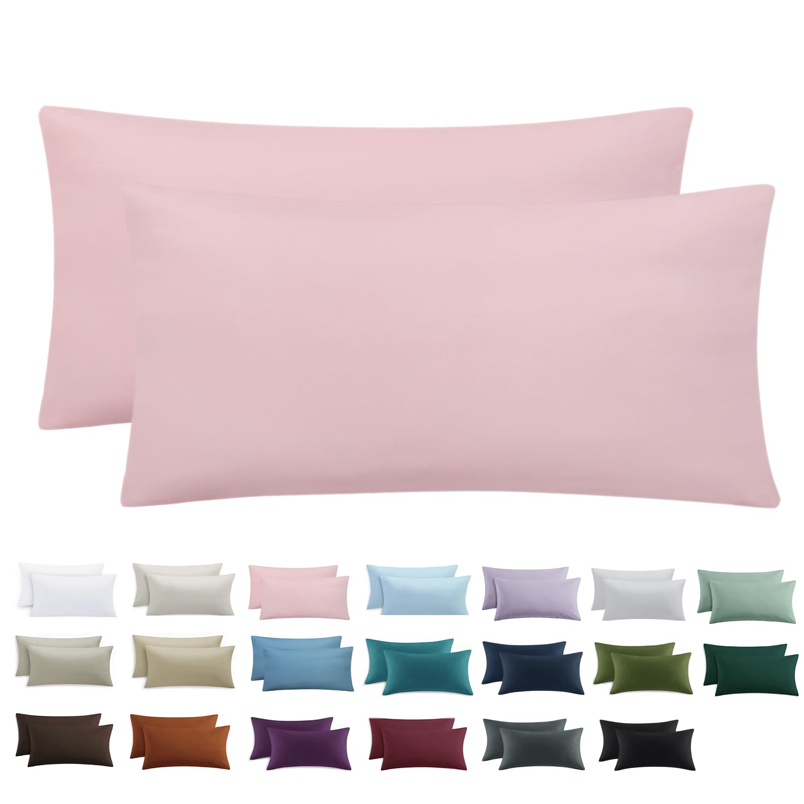 Tifschlaf Kissenbezug 2er Set - Kopfkissenbezug mit Reißverschluss aus Mikrofaser Weich, Pillow Case