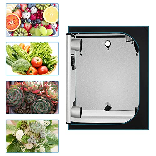 Grow Tent, 48"X48"X80" High Reflective Mylar With Observation Window Floor Tray For Hydroponic Indoor Plant Growing Room #TOP6