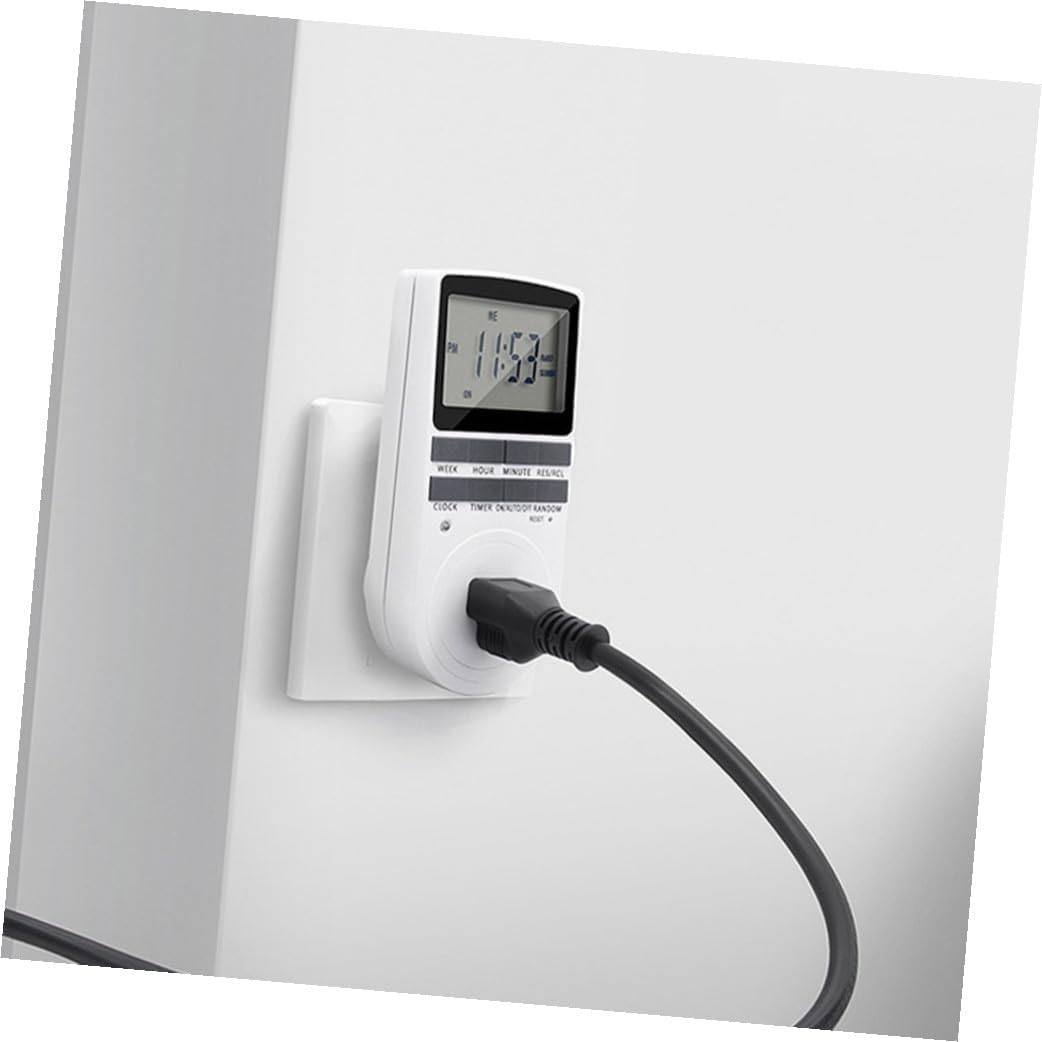 Programmable Digital Timer Outlet with High Definition LCD Screen Easy Setup Timer Socket for Indoor Electrical Appliances Accurate Timing Control for Lights and Fans US Plug