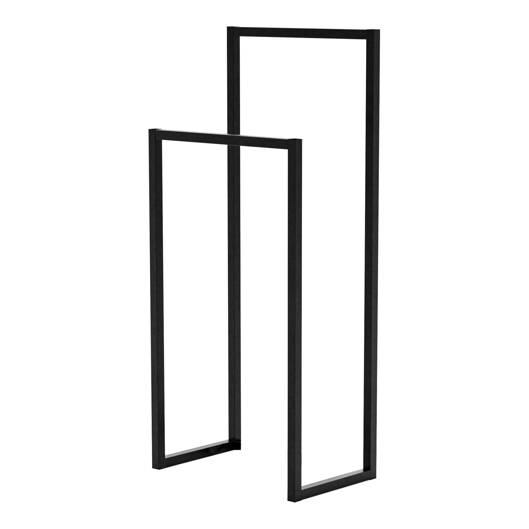 [en.casa] Wieszak na ubrania Holtålen z 2 drążkami do ubrań, wieszak na garderobę, czarny, stojak na ubrania z metalu, stojak na kurtki, 90 x 40 x 25 cm, wieszak do przedpokoju