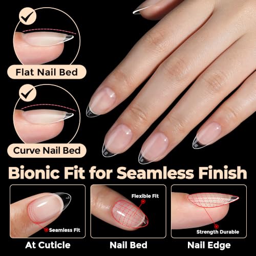 Image of UNA GELLA Short Almond Nail Tips 450PCS Fake Acrylic Nail Tips