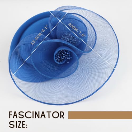 Image of DRESHOW Fascinators Hat Feather Headband Women's Fascinators Tea Party Headwear with Clip Flower Head Band for Girls & Women