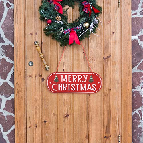 Havii 12 X 4.7 Inch Merry Christmas Door Hanging Signs, Wall Pediments Metal Plaques Signs Christmas Ornament Decor, 2 Pcs #TOP3