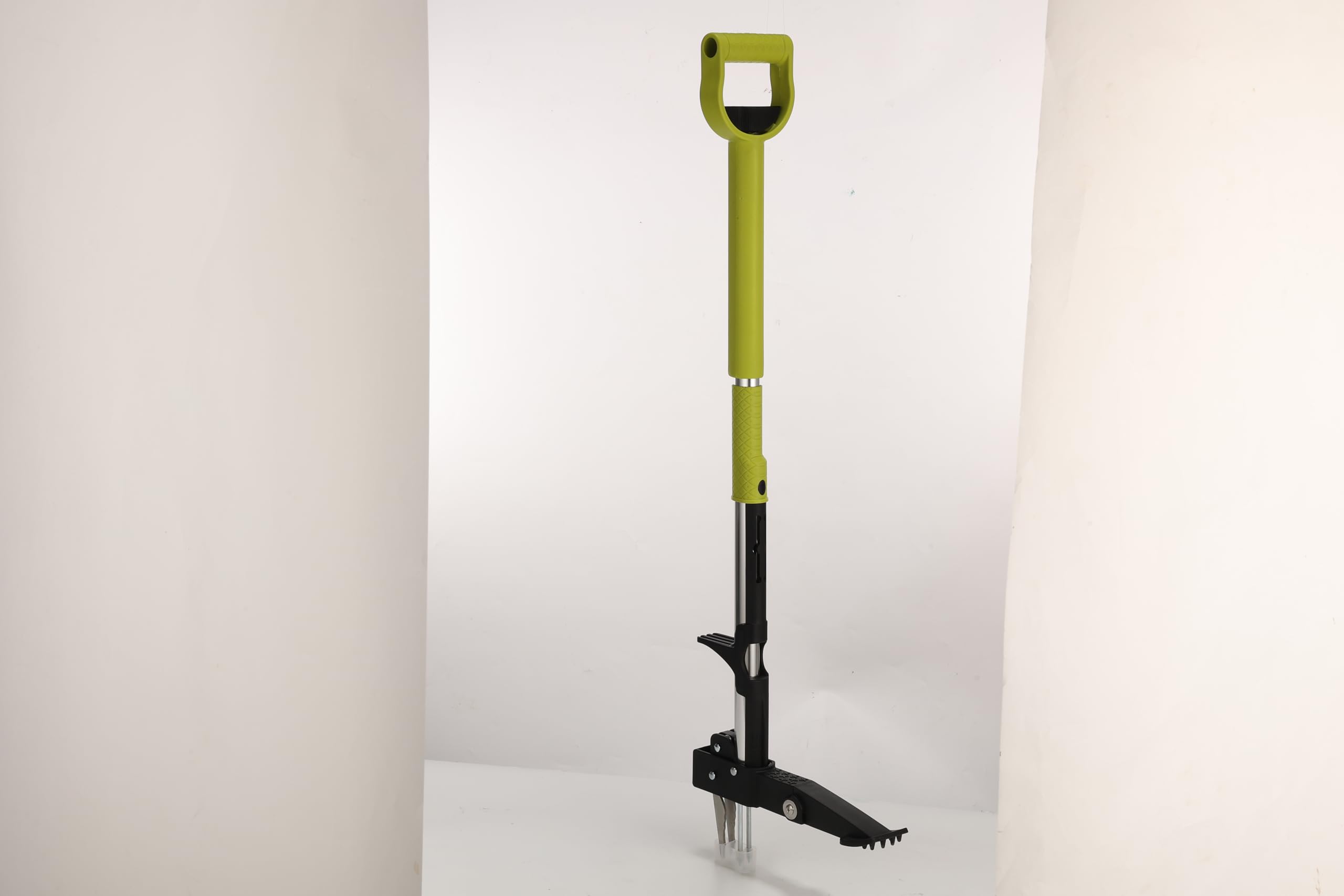 YISSVICMechanical Weed Puller Stainless Steel 4-Claw & Foot Pedal, Telescopic Root Remover, Stand-up Manual Weed Tool for Garden Green