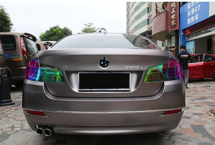 Image of WALLMATE Headlight Taillight Film Self Adhesive Smoke Film Fog Light Film Vinyl Tint Wrap Film Car&Bike Protection Film Sheet Sticker (Chameleon Green Smoke, 12x60 Inch)