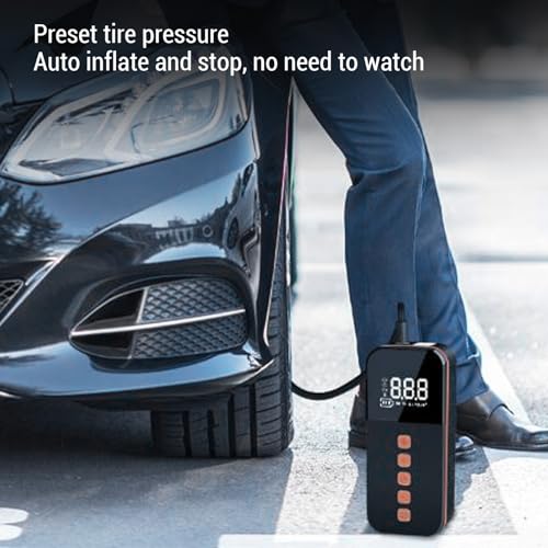 Compresor de aire portátil para coche AMONIDA inflador de neumáticos 3000 mAh 5V 2