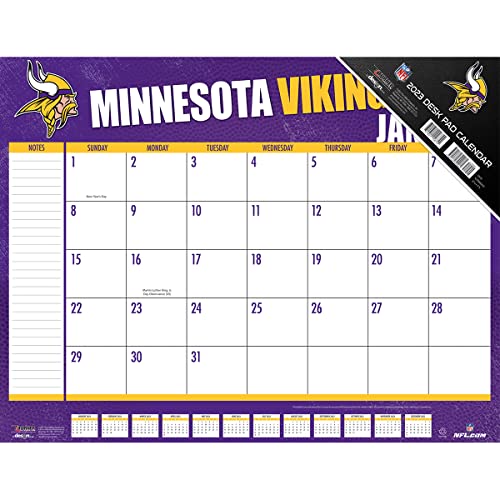 Turner sports minnesota vikings 2023 22x17 desk calendar 23998061542 
