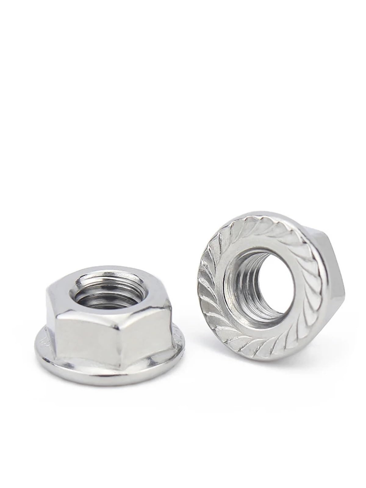 Dadi esagonali con flangia seghettata Filettatura fine metrica in acciaio inossidabile 304 M8 M10 M12(M10x1.25-3pcs)