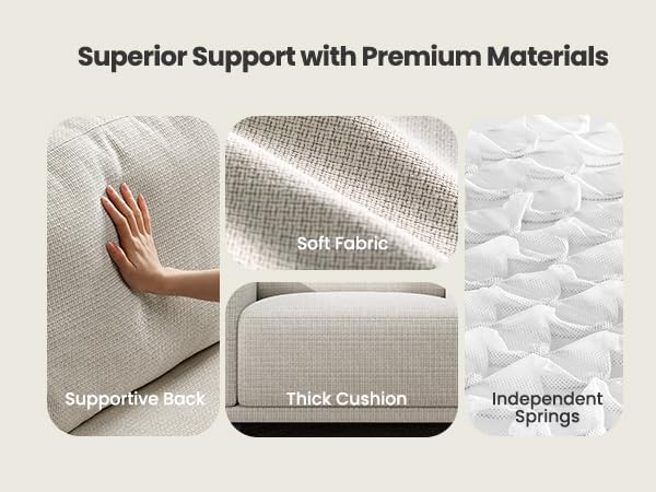 Miniatura 4 de Amada 89" Sofa, 3 Seater Couch Sofa for Living Room, Modern Sofa with Deep Seats & Wide Armrests, Comfy Couch with Removable Washable Covers & Linen