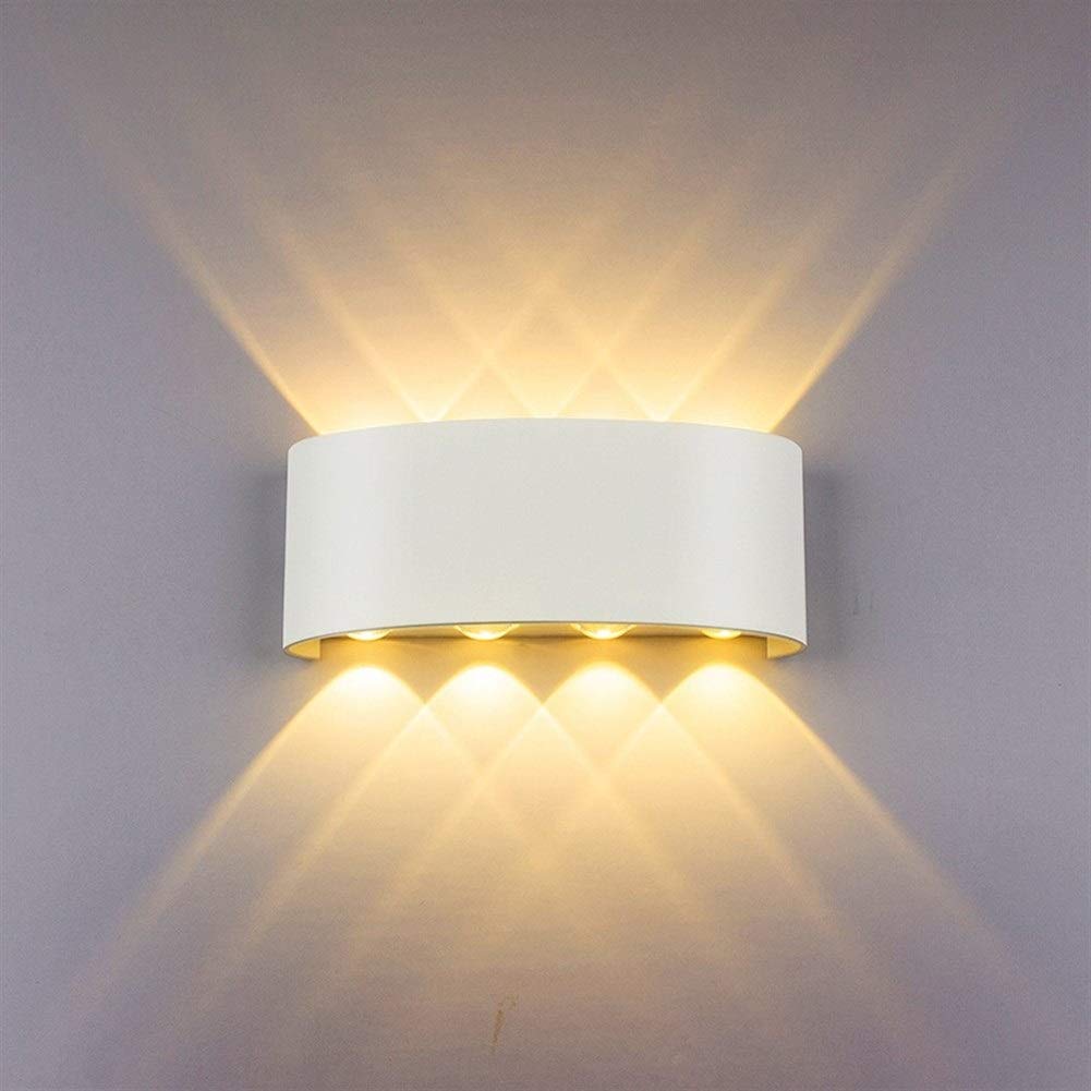 Applique Murale Blanche étanche à LED 8W pour éclairage intérieur extérieur