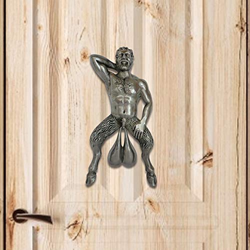 Door Knocker Satyr Balls Funny Gag Gift for Him Phallus Figure Doorbell Fertility Symbol Pan Roman Hardware Accessories Hangin Decoration Door Knocker Sculpture for The Home Patio Lawn - Thumbnail 7