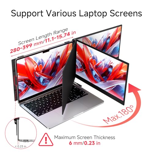 Image of Ultra-Thin Laptop Screen Extender 14 inch - Dual Portable Monitor Lightweight 1080P IPS Second Extra Screen for Remote Work /Business /Travel /Home Office, Compatible with Windows /Mac /Chrome