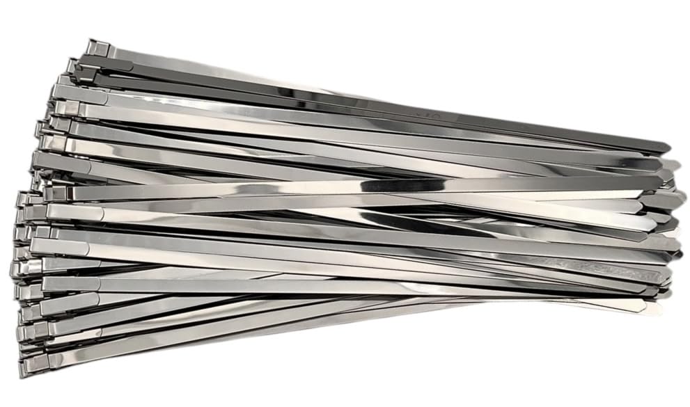 Alkan 100 fascette universali prefabbricate in acciaio inox (AISI 430), set di fascette stringitubo L 280 mm/set con clip/fascetta stringitubo per le nostre pinze stringitubo