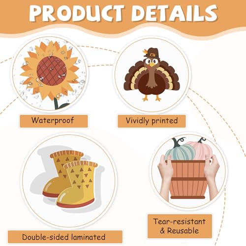 Tableau d'affichage Thanksgiving décoration automne kit classe - 3