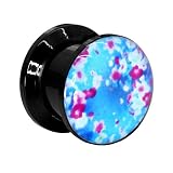 Para atornillar Set o una pieza Expansor Túnel Flesh Tunnel Ear Plug Piercing Pendientes Aretes Flores de Color Rosa Azul de la Mandala 6 8 10 12 mm, talla:6